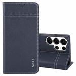 For Samsung Galaxy S25 Ultra 5G GEBEI Top-grain Horizontal Flip Leather Phone Case(Blue)