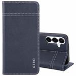 For Samsung Galaxy S25+ 5G GEBEI Top-grain Horizontal Flip Leather Phone Case(Blue)