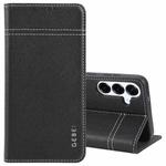 For Samsung Galaxy S25+ 5G GEBEI Top-grain Horizontal Flip Leather Phone Case(Black)