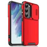 For Samsung Galaxy S21 FE 5G Sliding Camshield TPU + PC Phone Case(Red)