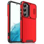 For Samsung Galaxy S22 5G Sliding Camshield TPU + PC Phone Case(Red)