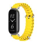 For Xiaomi Mi Band 8 Mijobs GT4 Marine Silicone Breathable Watch Band(Yellow Silver)
