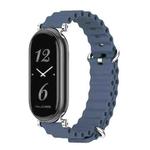 For Xiaomi Mi Band 8 Mijobs GT4 Marine Silicone Breathable Watch Band(Dark Blue Silver)