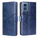 For Motorola Moto G Play 4G 2024 Geometric Stitching Leather Phone Case(Blue)