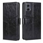 For Motorola Edge 5G 2024 Geometric Stitching Leather Phone Case(Black)