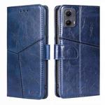 For Motorola Edge 5G 2024 Geometric Stitching Leather Phone Case(Blue)