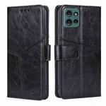 For Motorola Edge 50 5G Geometric Stitching Leather Phone Case(Black)