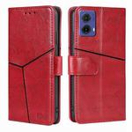 For Motorola Moto G85 5G Geometric Stitching Leather Phone Case(Red)