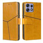 For Motorola Edge 50 Pro 5G Geometric Stitching Leather Phone Case(Yellow)