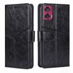 For Motorola Edge 50 Fusion 5G Geometric Stitching Leather Phone Case(Black)