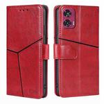 For Motorola Edge 50 Fusion 5G Geometric Stitching Leather Phone Case(Red)