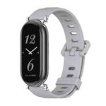 For Xiaomi Mi Band 8 / 9 / 9 NFC Mijobs GT4 Flat Hole Silicone Watch Band(Grey Silver)