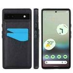 For Google Pixel 6a Litchi Leather Skin Card Slots Phone Case(Black)