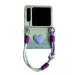 For Huawei Pura X Illusory Color Leather Texture PC Phone Case with Color Strap(Green)