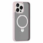 For iPhone 15 Pro ZGA Magsafe Holder PC Hybrid TPU Phone Case(Pink)