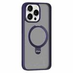 For iPhone 15 Pro ZGA Magsafe Holder PC Hybrid TPU Phone Case(Purple)