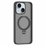 For iPhone 15 Plus ZGA Magsafe Holder PC Hybrid TPU Phone Case(Black)
