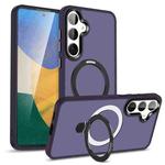 For Samsung Galaxy S24+ 5G MagSafe Holder Skin-feel PC Hybrid TPU Phone Case(Dark Purple)