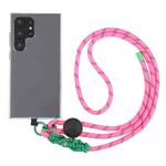 Plastic Adjustment Buckle Anti-lost Lanyard Mobile Phone Crossbody Long Lanyard(Dark Pink)