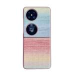 For Huawei P50 Pocket Illusory Color Leather Texture PC Phone Case(Pink)