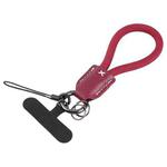 Keychain Pure Color Mobile Phone Anti-lost Short Lanyard(Wine Red)