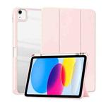 For iPad 10th Gen 10.9 2022 ZGA Tri-Fold Voltage Smart Leather Tablet Case(Pink)