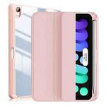 For iPad mini 6 ZGA Tri-Fold Voltage Smart Leather Tablet Case(Pink)
