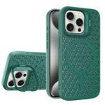 For iPhone 15 Pro Hollow Cooling Lens Holder MagSafe Magnetic TPU Phone Case(Green)