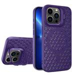 For iPhone 13 Pro Hollow Cooling Lens Holder MagSafe Magnetic TPU Phone Case(Purple)