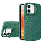 For iPhone 12 Hollow Cooling Lens Holder MagSafe Magnetic TPU Phone Case(Green)