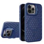 For iPhone 12 Pro Hollow Cooling Lens Holder MagSafe Magnetic TPU Phone Case(Blue)