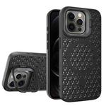 For iPhone 12 Pro Hollow Cooling Lens Holder MagSafe Magnetic TPU Phone Case(Black)