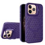 For iPhone 11 Pro Max Hollow Cooling Lens Holder MagSafe Magnetic TPU Phone Case(Purple)