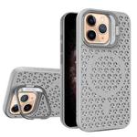 For iPhone 11 Pro Max Hollow Cooling Lens Holder MagSafe Magnetic TPU Phone Case(Grey)