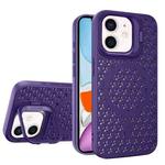 For iPhone 11 Hollow Cooling Lens Holder MagSafe Magnetic TPU Phone Case(Purple)