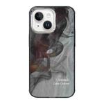 For iPhone 15 Illustration Pattern Radiation Design Full Coverage Shockproof Phone Case(Wash Painting)