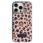 For iPhone 15 Pro Max Glitter Powder Leopard Print PC + TPU Phone Case(Brown)