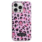 For iPhone 15 Pro Glitter Powder Leopard Print PC + TPU Phone Case(Pink)