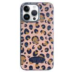 For iPhone 14 Pro Max Glitter Powder Leopard Print PC + TPU Phone Case(Brown)