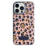 For iPhone 13 Pro Max Glitter Powder Leopard Print PC + TPU Phone Case(Brown)