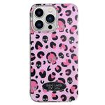 For iPhone 13 Pro Max Glitter Powder Leopard Print PC + TPU Phone Case(Pink)