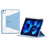 For iPad Pro 11 2022 / 2021 / 2020 ZGA Tri-Fold 360 Rotation Smart Leather Tablet Case(Blue)