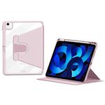 For iPad Pro 11 2022 / 2021 / 2020 ZGA Tri-Fold 360 Rotation Smart Leather Tablet Case(Pink)