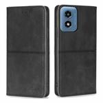 For Motorola Moto G Play 4G 2024 Cow Texture Magnetic Leather Phone Case(Black)