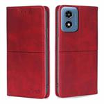 For Motorola Moto G Play 4G 2024 Cow Texture Magnetic Leather Phone Case(Red)