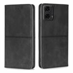 For Motorola Moto G24 4G Cow Texture Magnetic Leather Phone Case(Black)