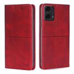 For Motorola Moto G24 4G Cow Texture Magnetic Leather Phone Case(Red)