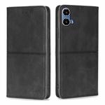 For Motorola Moto G34 5G Cow Texture Magnetic Leather Phone Case(Black)