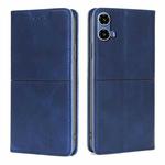 For Motorola Moto G34 5G Cow Texture Magnetic Leather Phone Case(Blue)