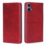 For Motorola Moto G34 5G Cow Texture Magnetic Leather Phone Case(Red)